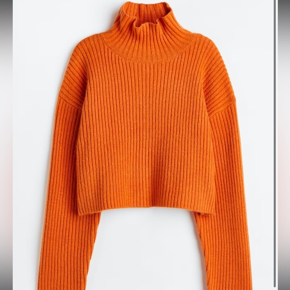 H&M Sweaters - H&M Women’s Rib Knit Turtleneck - Orange, Size M